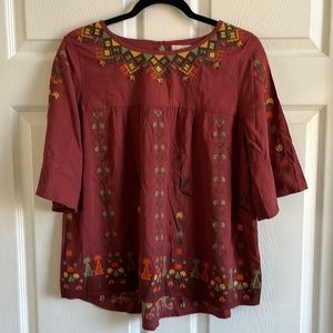 Hazel Boho Style Embroidered blouse / SZ XS